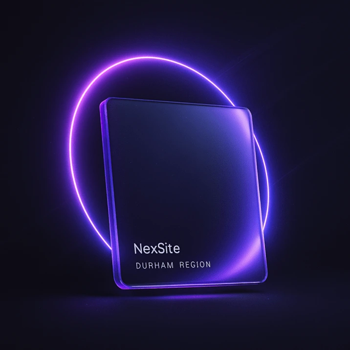 A happy client in Durham Region using their new website on a laptop