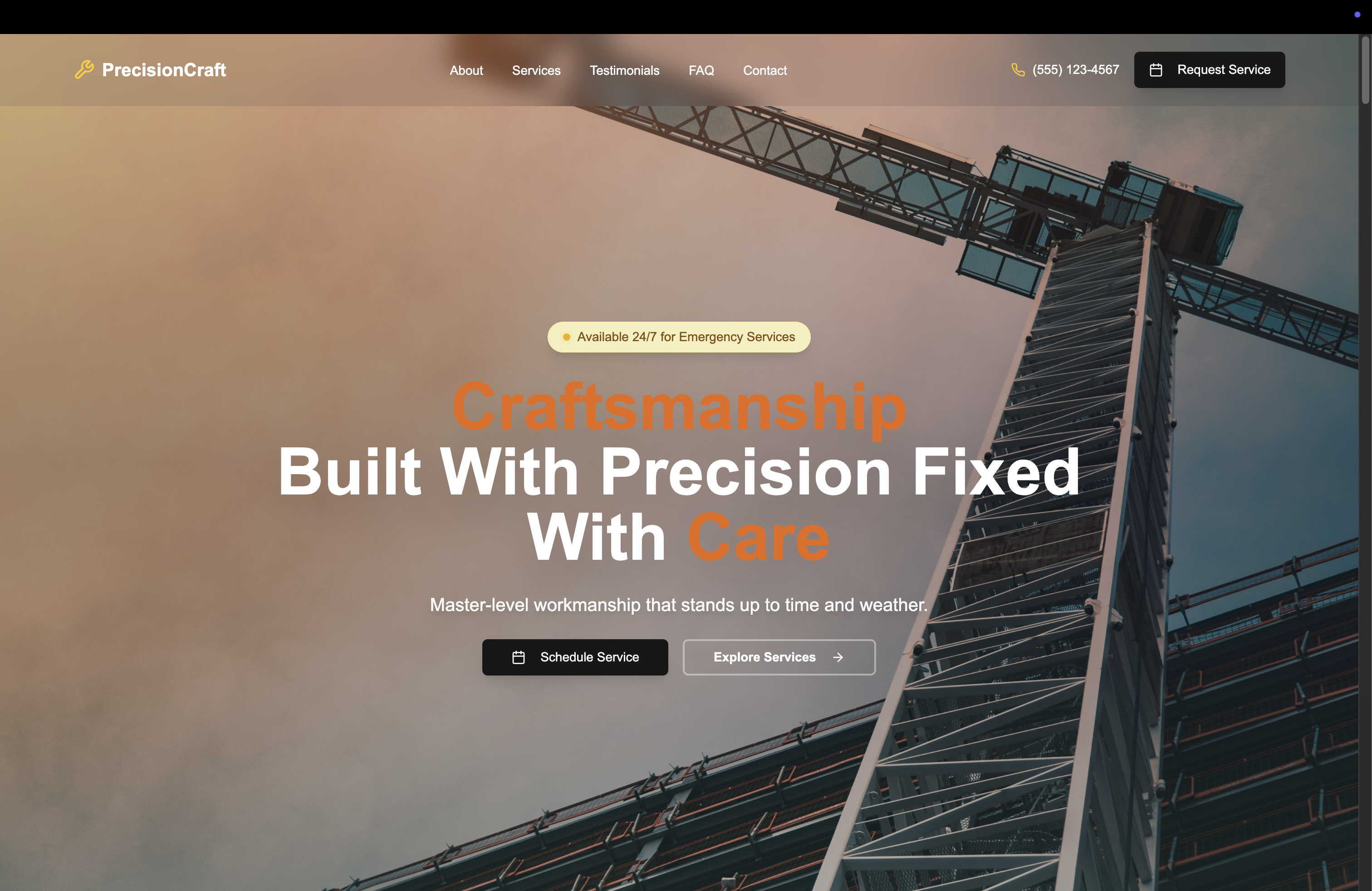 Construction website design Durham example - project galleries and trust-building layout